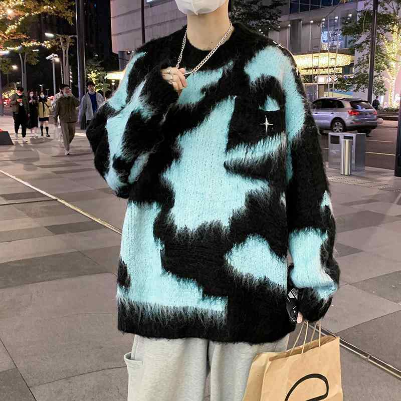 ニット メンズ 扎染 プルオーバー 秋冬 ルーズフィット 配色 ポリエステル 長袖 トップス 普段使い カジュアル 韓国 青 ピンク系・スタイル: プルオーバー・フィット: ゆったり・ネックライン: ラウンドネック・袖丈: 長袖・・スタイル: 韓国・ディテール: 配色・対象年齢: 18-24歳・素材: ポリエステル繊維・主な素材: ポリエステル・シーン: カジュアル・対象: ティーン・カラー: ブルー.ピンク・サイズ: M.L.XL.2XL・対象: 成人・対象性別: 男性・カテゴリ: ニット
