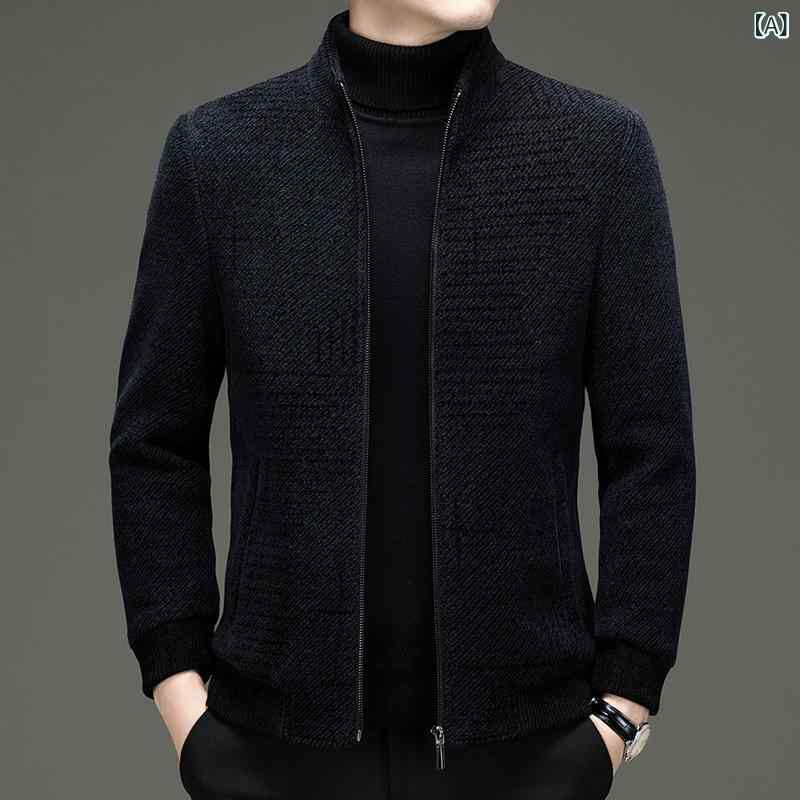 主 推しの ウール ジャケットは 秋冬 立 襟 男性 カジュアル