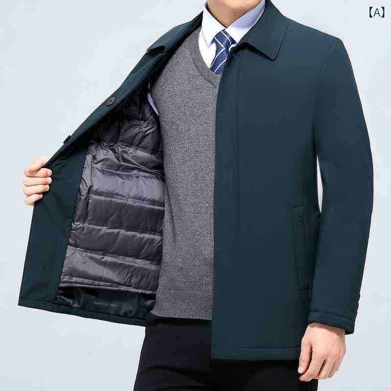 大きい の 秋冬 紳士 服 ジャケット 短い オーバーの ビジネスの 羽毛の 内の 胆の 保温は 厚手 幹部の..