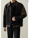 の ゆったり カジュアル つなぎ合わせの 色の ジャケット 男性の 韓国 春秋 新型の スエード カジュアル コート