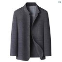 年 秋 新型 男性は 太って 大きいサイズ ビジネス カジュアルの スタンドカラーの ジャケット 両面の ラシャの コート プラス