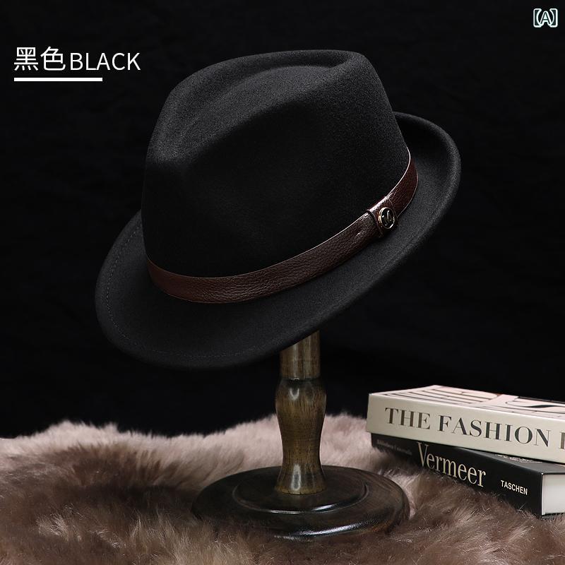 中国 紳士用 ウール カール ハット 男性用 冬 暖かい 古い 上海 レトロ クラシック 英国 ジャズ.カラフ..