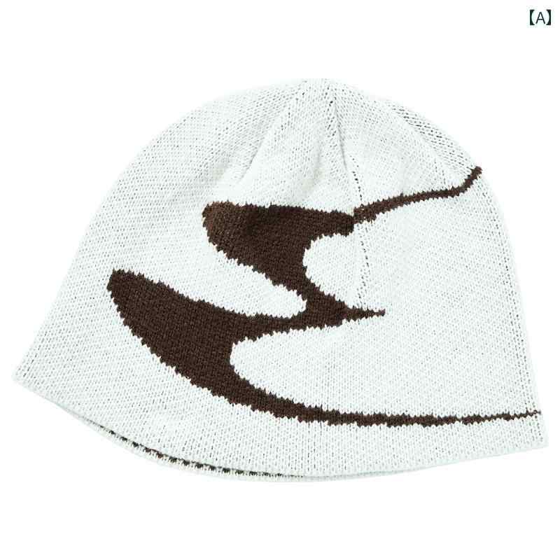 Cap, Hat - メント メイト 23 AW ニッチ コントラストカラー コールド ハット 男女兼用 秋冬 ニット帽 つばなし ウール 保温.シンプルスタイル