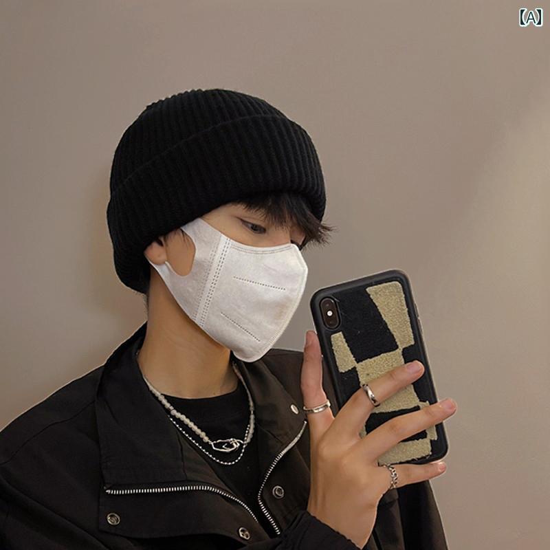 黒 冬 暖かい ウール ニット帽子大きいサイズ 防寒 メンズな 厚手 耳の 保護.カラフルカラー.オシャレ2025年(4.0)