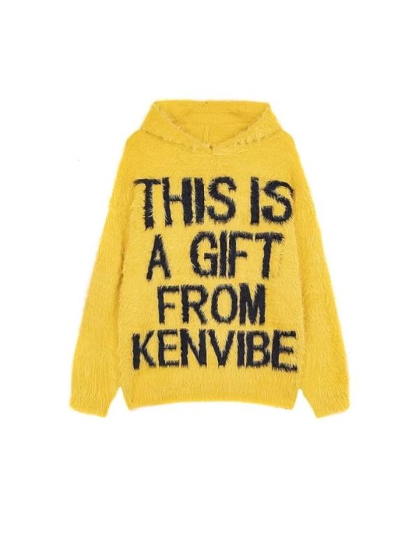 ニット メンズ ニットパーカー 秋冬 プルオーバー 長袖 暖かい 厚手 ゆったり ポリエステル ブラック ホワイト イエロー