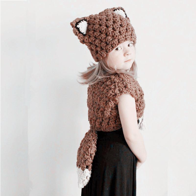 子供用ベスト ニット帽付き 中綿 あったか 秋冬 ベビー・キッズ チョッキ コットン 小熊/猿/ウサギ/リス柄(x2)