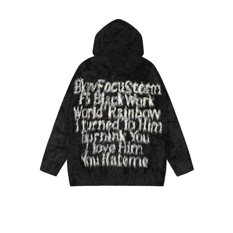 ニット メンズ ニットカーディガン 秋冬 连帽 仿貂绒 字母 長袖 プルオーバー ゆったり 港風 カジュアル トップス 杏色 ブラック・カテゴリ: ニット・スタイル: プルオーバー・フィット: ゆったり・ネックライン: フード付き・袖丈: 長袖・・テイスト: ストリート・ディテール: 配色・対象年齢: 18-24歳・対象: ・素材: フェイクファー・主素材: ポリエステル95%・シーン: カジュアル・対象: 成人・対象: メンズ・カラー: 杏色.ブラック・サイズ: M.L.XL.XXL