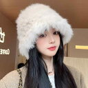 帽子 レディース 秋冬 バケットハット 韓国 無地 あったか モコモコ 防寒 防風 ブラック ホワイト グレー ベージュ アイボリー(x2)