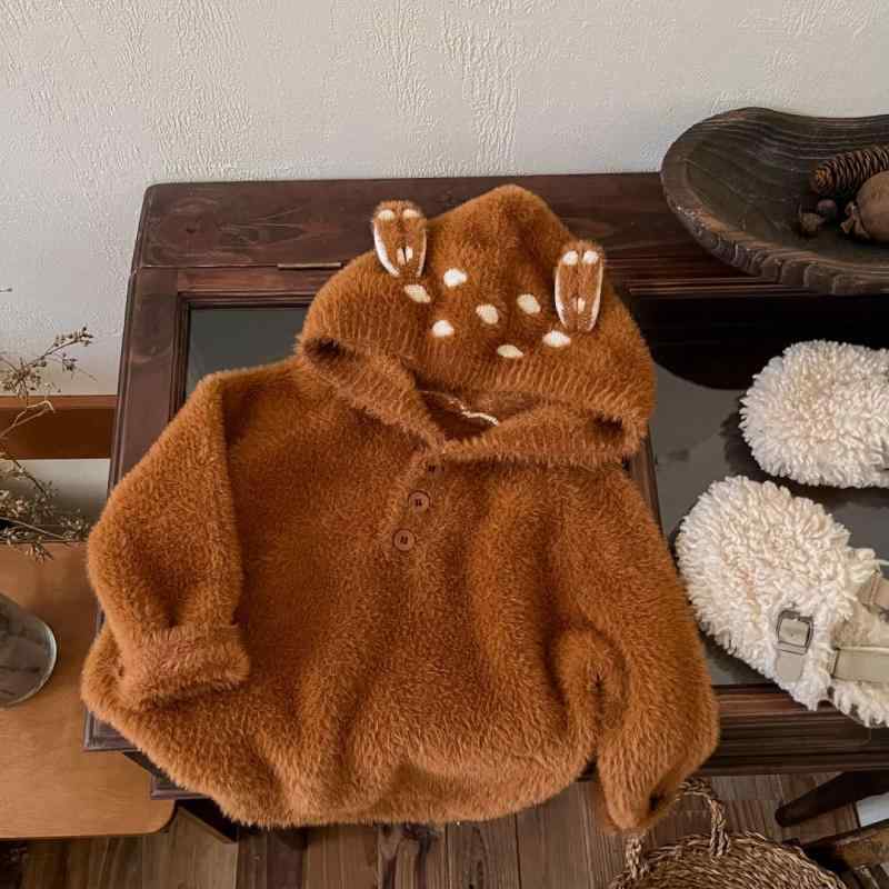 ニット・セーター キッズ 女の子 子供用 秋冬 厚手 ニットパーカー フード付き トップス カートーン か..