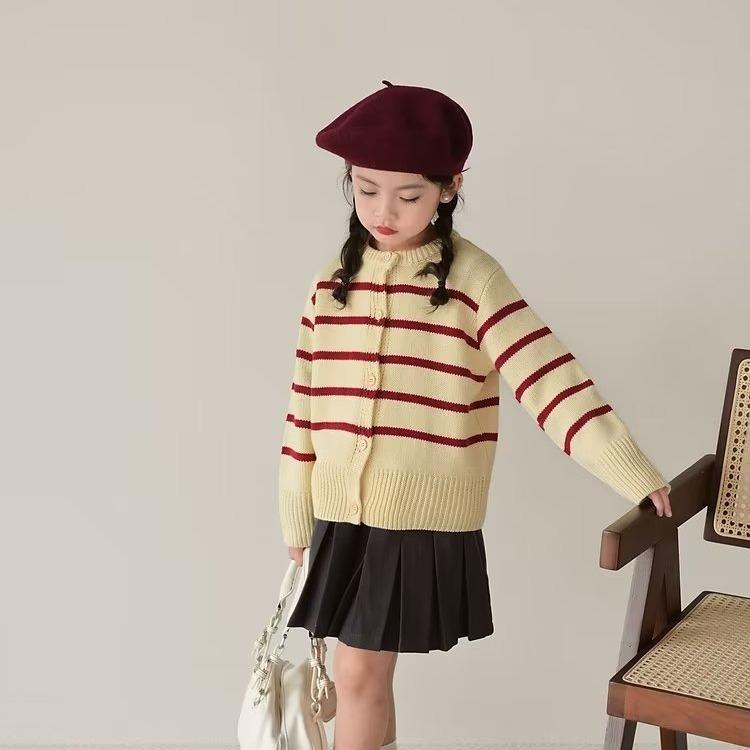 ニット キッズ 女の子 子供服 セーター 秋冬 長袖 トップス ラウンドネック コットン 普段着 通学着 110cm 120cm 130cm 140cm 150cm 160cm レッド グリーン