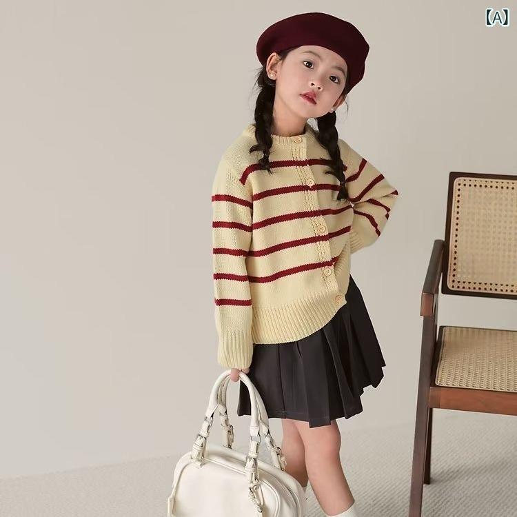 ニット キッズ 女の子 子供服 セーター 秋冬 長袖 トップス ラウンドネック コット...