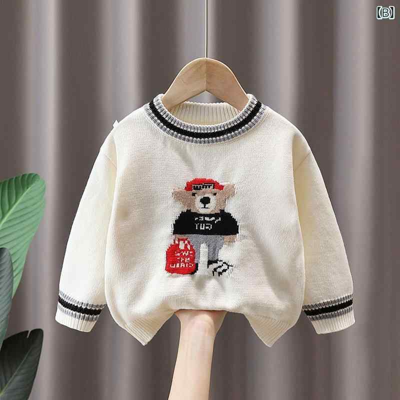 ニット キッズ 男の子 子供服 冬服 長袖 トップス 韓国 カートーン柄 セーター 丸...