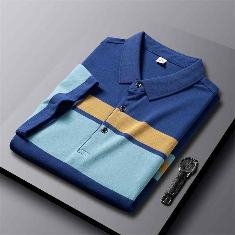 ポロシャツ メンズ 男性用 ストライプ柄 ゴルフウェア 半袖Tシャツ 伸縮性 襟付き コットン 普段使い ..