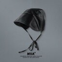 漁夫帽 レディース PUレザー バケットハット 小顔効果 UVカット 日焼け防止 帽子 秋冬 ブラック(x2)