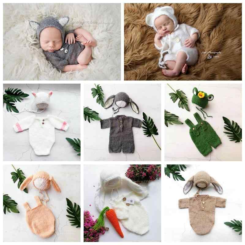 ベビー服 ニット セットアップ 帽子付き 写真撮影用 かわいい 衣装 新生児 赤ちゃん 記念撮影 コスチューム 柔らかい 伸縮性