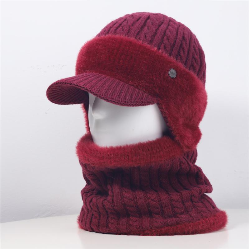 ニット帽 メンズ 男性用 秋冬 加絨 護耳 暖かい 毛糸 鸭舌帽 おじいちゃん おばあちゃん 高齢者 綿 防寒 カーキ グレー 紺色 ワインレッド ブラック