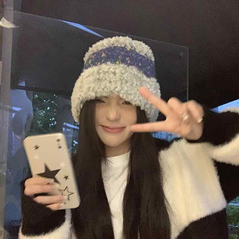 漁夫帽 秋冬用 手編み ニット帽 メンズ レディース 防寒 暖かい 毛糸 帽子 ホワイト ブラック ブルー カーキ(x3)