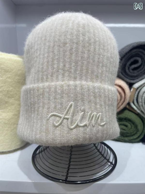 ニット帽 レディース 秋冬 小顔効果 英字 刺繍 あったか ビーニー メンズ 防寒 か...