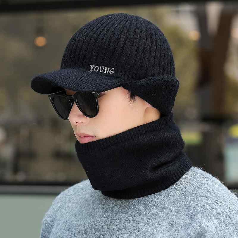 帽子 メンズ ニット帽 ネックウォーマー 2点セット 冬用 防寒 保温 暖かい 裏起毛 ビーニー アウトドア..