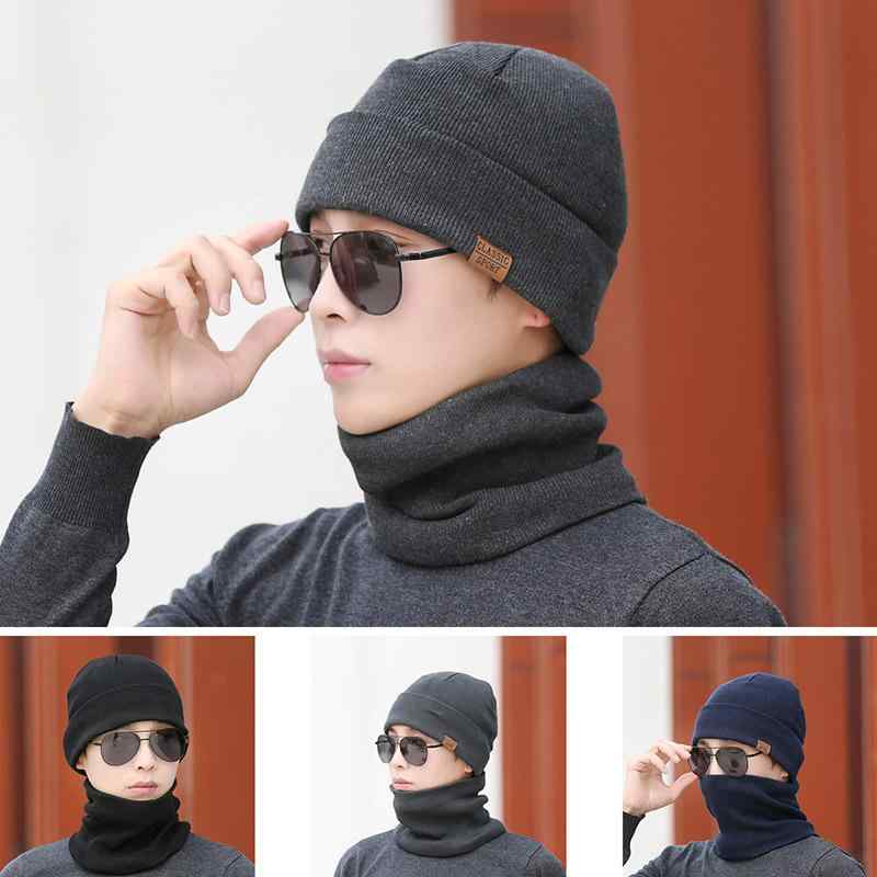 ニット帽 マフラー セット 男性用 防寒帽子 裏起毛 暖かい ネックウォーマー ビーニー キャップ 秋冬 ..