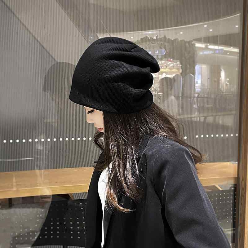 ニット帽 レディース 韓国 ビーニー 暖かい 毛糸帽子 防寒 防風 ブラック グレー ブルー(x2)