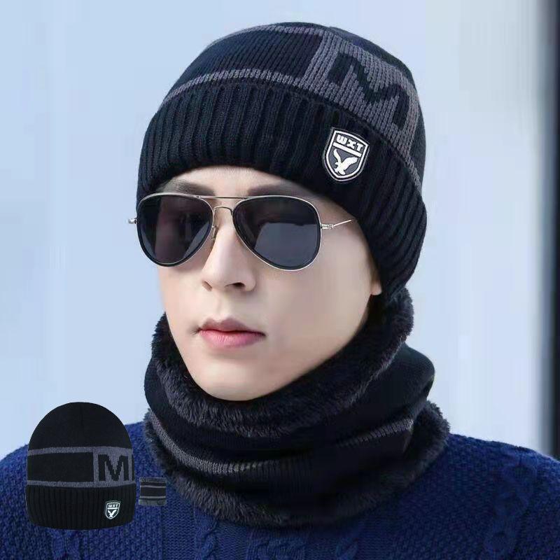 帽子 男性用 防寒 ニット帽 裏起毛 サイクルキャップ 英字 刺繍 ブラック グレー ネイビー パープルレッド アウトドア 普段使い