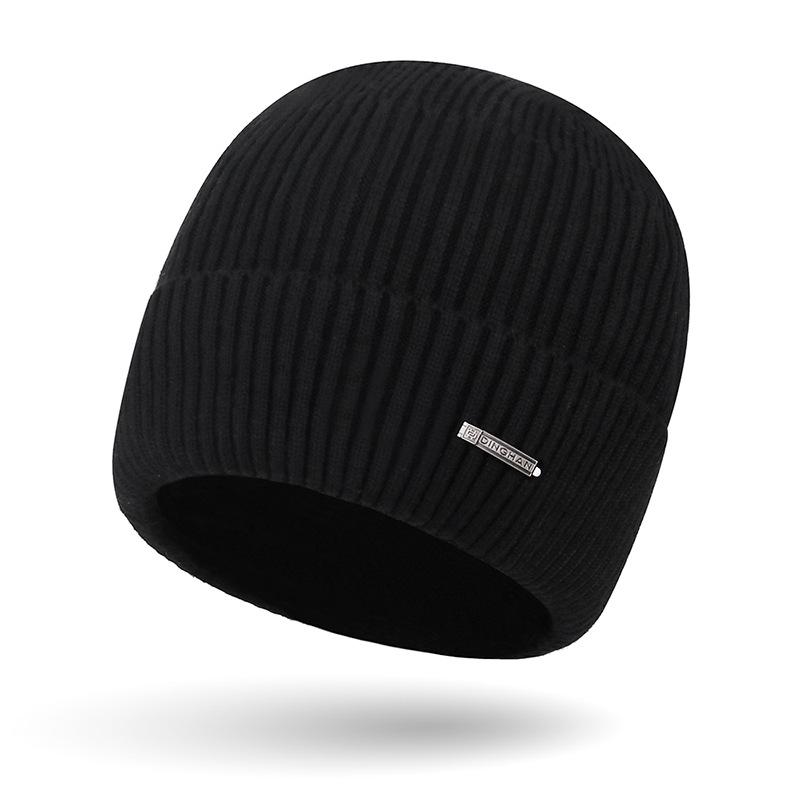 ニット帽 メンズ 防寒 帽子 秋冬 ビーニー ケーブル編み 無地 スキー 自転車 バイク あったか ブラック..