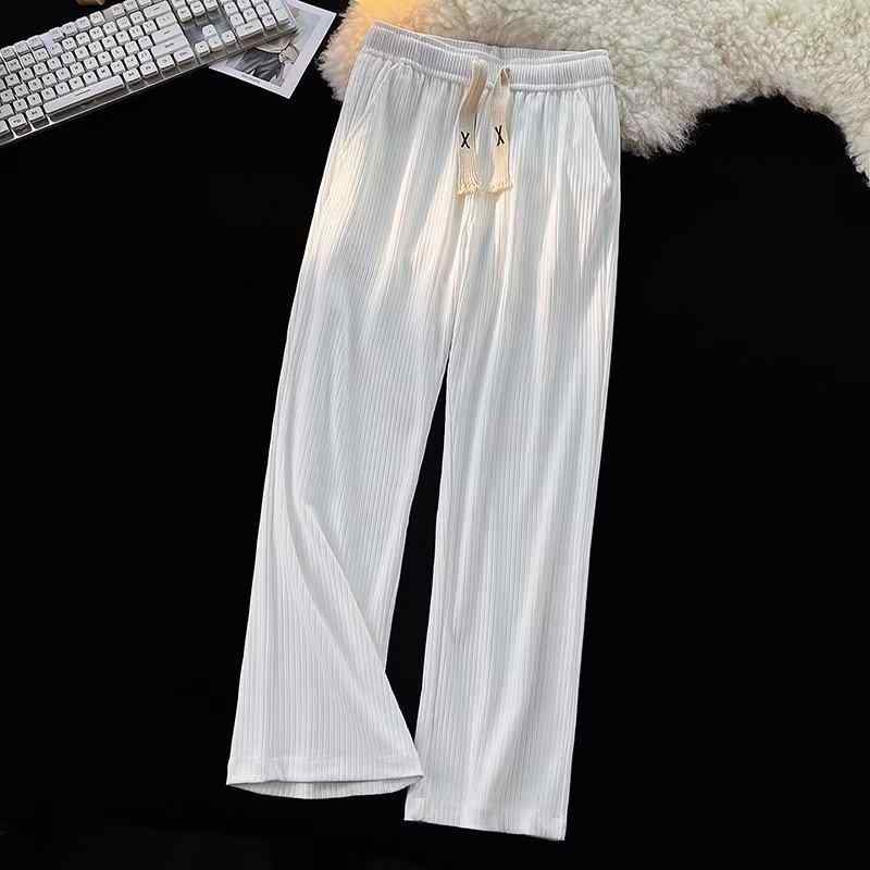 パンツ 男性用 春夏 接触冷感 ストレートパンツ ワイドレッグパンツ ドロップ感 薄手 無地 普段使い リラックス ウェア