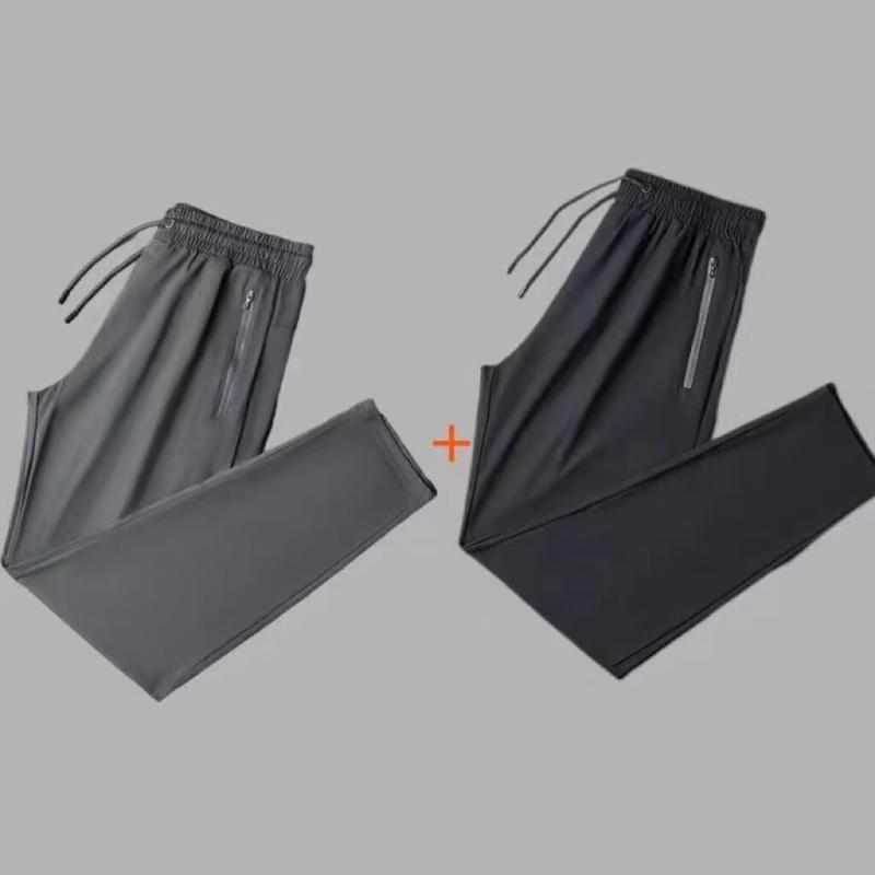 パンツ メンズ 男性用 9分丈 薄手 接触冷感 ストレートパンツ ズボン ルームウェア 部屋着 黒 ブラック系 グレー 普段使い