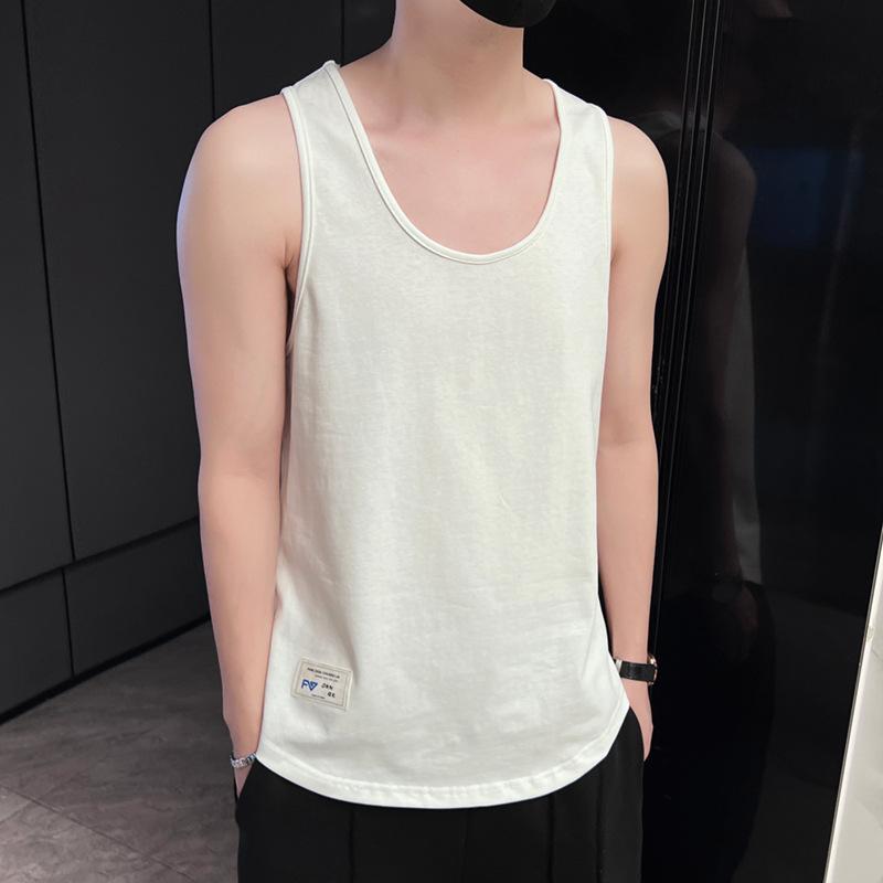 Tシャツ メンズ 男性用 ノースリーブ コットン スポーツ トレーニング ウェア トップス 無地 薄手 接触冷感 運動着 ルームウェア 部屋着 春夏