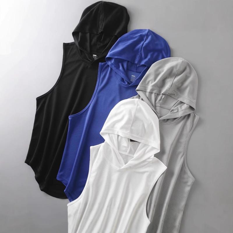 タンクトップ メンズ 男性用 スポーツウェア トレーニング ランニング ノースリーブ Tシャツ 運動着 吸湿速乾 ポリエステル ホワイト グレー ブラック ブルー