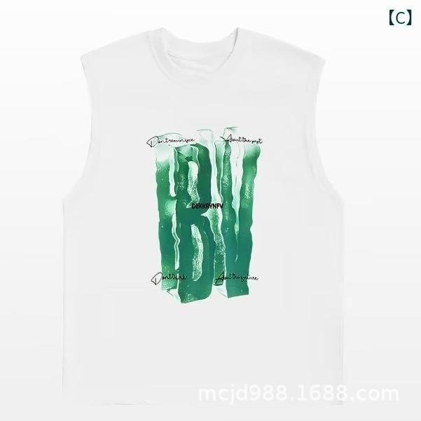 Tシャツ メンズ 男性用 夏ニット ベスト インナー ノースリーブ コットン ゆったり ストリート カジュアル 普段使い ルームウェア 白 黒 グレー 春夏