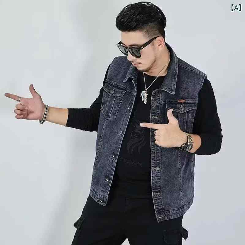 馬甲 メンズ デニム ワークベスト 秋冬 アウター カジュアル トップス ポケット付き グレー 深藍色