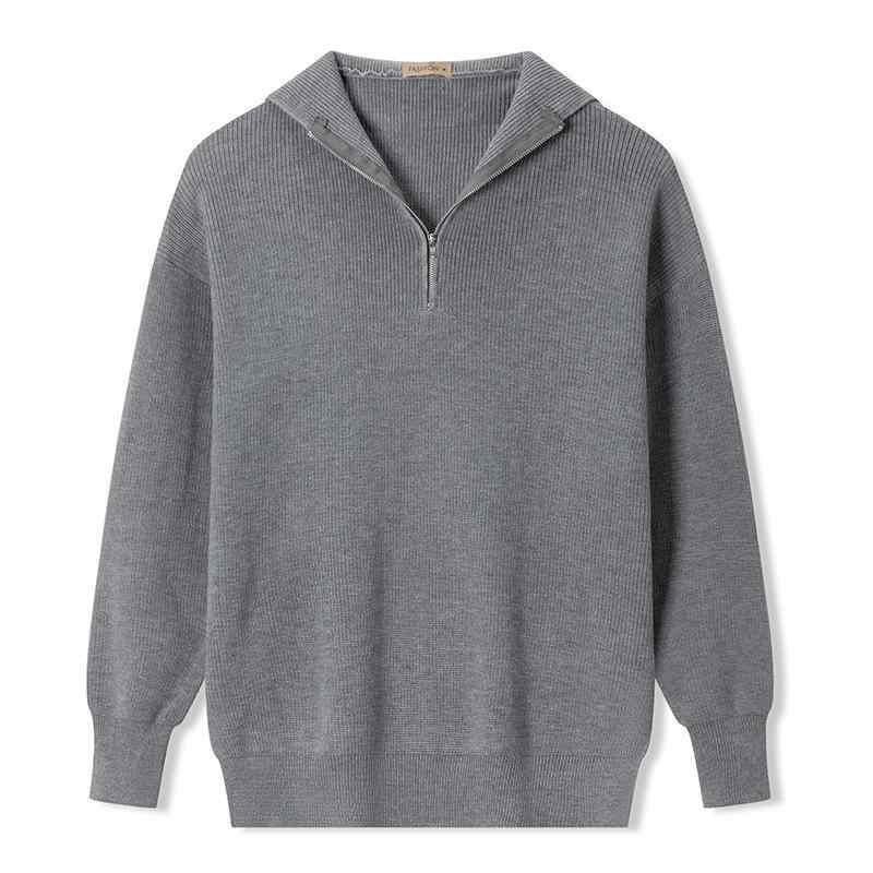 ニット メンズ ニットトップス 長袖 プルオーバー 秋冬 若者 ポリエステル カットソー リブ 裾 普段使い ルームウェア 部屋着 黒 ブラック グレー オフホワイト M L XL 2L 3L(x2)