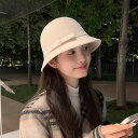 帽子 レディース 秋冬 バケットハット ウール 漁夫帽 クラシカル エレガント 黒 白 ブラック ホワイト(x2)