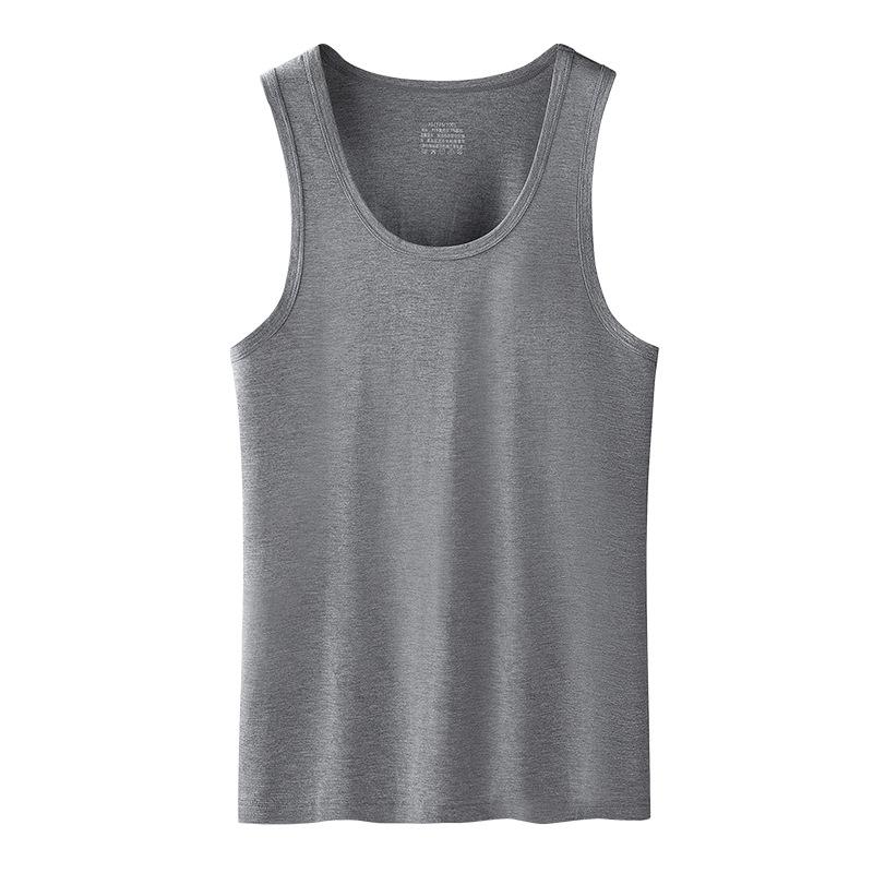 メンズ タンクトップ モダール 春夏 スポーツ インナー 薄手 ノースリーブ Tシャツ 白 黒 グレー 接触冷感