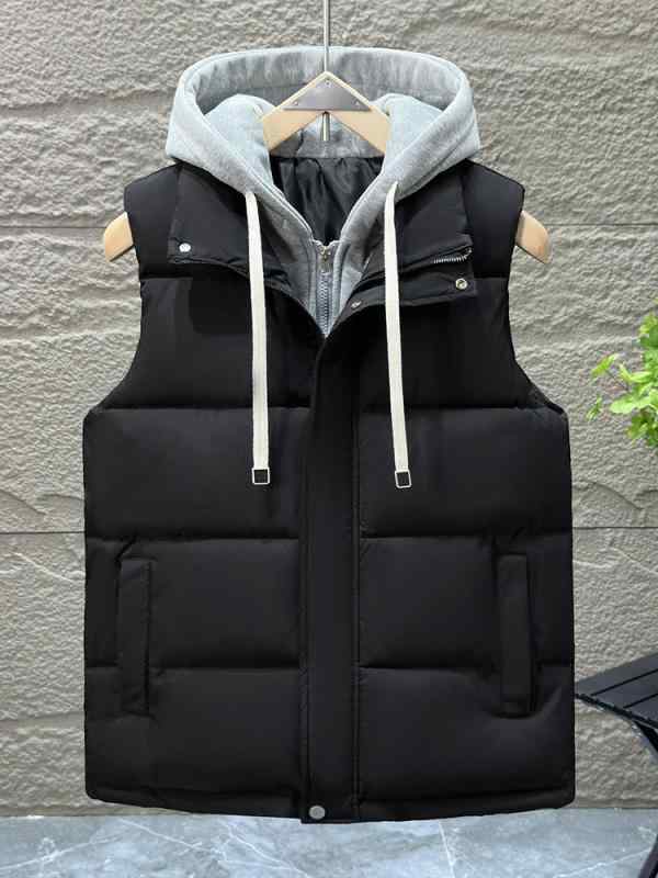 ニット帽 メンズ 男性用 カジュアル ベスト アウター 秋冬 防寒 チョッキ 若者 10代 20代 ポリエステル..