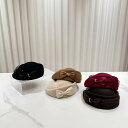 ベレー帽 レディース 秋冬 ウール混 帽子 フレンチ レトロ 上品 エレガント バレッタ ヘアアクセサリー 黒 ブラック ベージュ カーキ ワインレッド ブラウ...