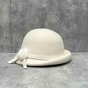 ベレー帽 レディース 秋冬 ウール 羊毛 コロンと丸いシルエット バケットハット 婦人用帽子 かわいい 兎毛 ボール付き ブラック オフホワイト ベージュ