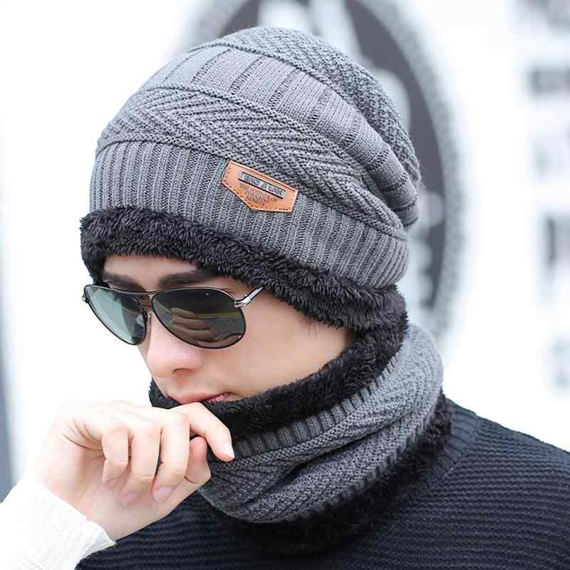 Other - ニット帽 男性用 秋冬 防寒 暖か ニットキャップ 裏起毛 竖条纹 ケーブル編み シンプル 無地 カーキ ブラック ワインレッド グレー ネイビー コーヒー色