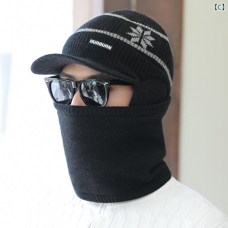 ニット帽 メンズ レディース 防寒 帽子 ネックウォーマー セット 裏起毛 秋冬 暖かい 風 無地 厚手 コーヒー 紺色 黒 深グレー 浅グレー linears-10432715 LINEAR shop サンプル画像3