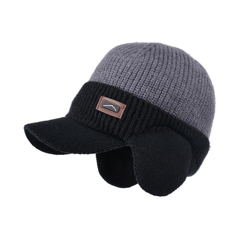 ニット帽 メンズ 防寒 暖かい 毛糸 帽子 秋冬 アウトドア サイクル 自転車 厚手 裏起毛 耳当て付き 大..