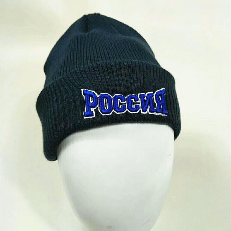 ニット帽 メンズ 防寒 秋冬用 暖かい 刺繍 ウール混紡 ビーニー キャップ 濃紺色(x3)