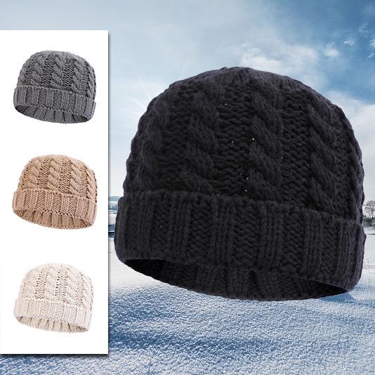 ニット帽 メンズ 男性用 冬用 裏起毛 ビーニー 防寒 暖かい 無地 スキー スノボ あったかグッズ ブラッ..