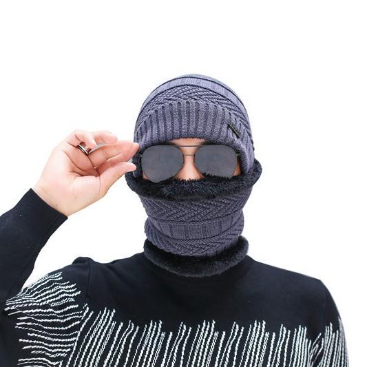 ニット帽 メンズ 男性用 裏起毛 ニット帽子 ネックウォーマー 秋冬 防寒 暖か あったか 伸縮性 カジュアル 普段使い
