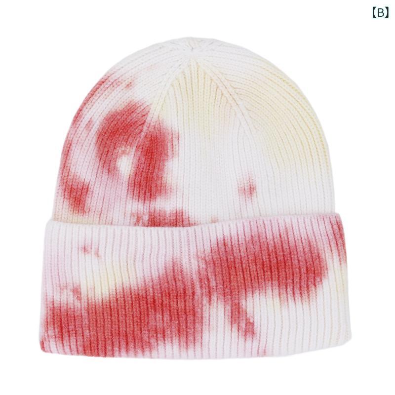 ニット帽 男女兼用 扎染 あったか ニット帽子 秋冬用 防寒 ビーニー おしゃれ かわいい 帽子 普段使い アウトドア