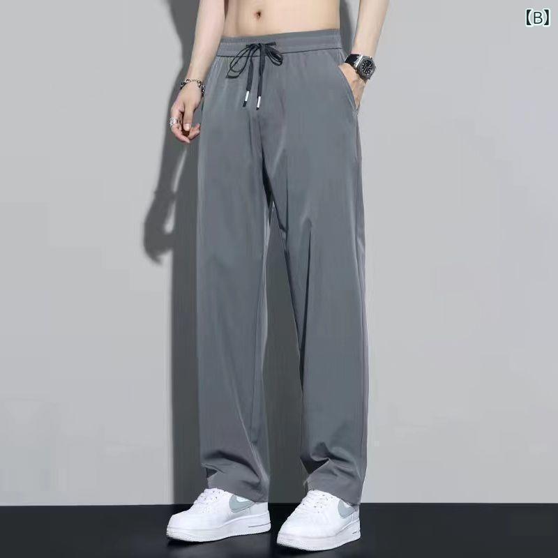 パンツ メンズ テーパードパンツ イージーパンツ 薄手 接触冷感 ストレッチ 伸縮性...
