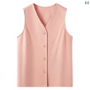 ベスト レディース ミセス Vネック 綿 あったかインナー トップス シニア 女性 婦人 前開き 厚手 保温 秋冬 L XL 2XL 3XL 4XL(x5)