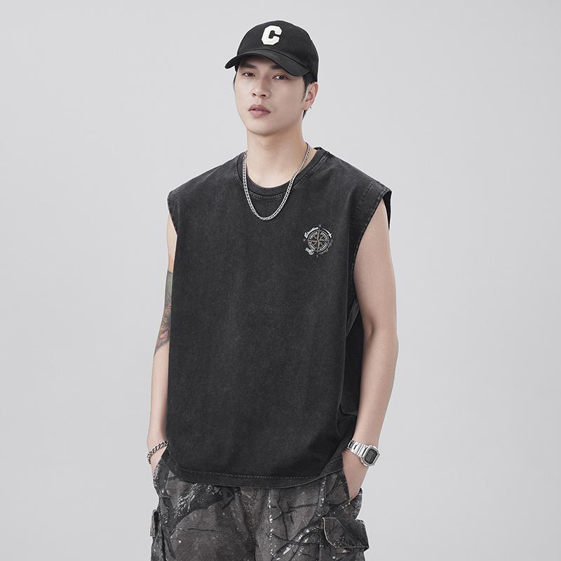 タンクトップ メンズ 男性用 コットン プリント ストリート スポーティ 接触冷感 ノースリーブ Tシャツ 黒 ブラック・版型: ゆったり・柄: 無地・主な素材: 綿・生地: 綿・シーン: カジュアル・対象: 若者・加工: プリント・スタイル: スポーツ・ポケット: スラッシュポケット・裾: ストレート・色: ブラック・・サイズ: M, L, XL, 2XL, 3XL, 4XL