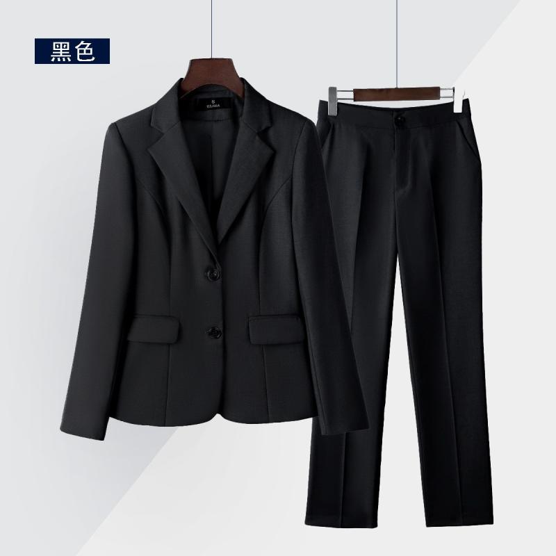 スーツ レディース ビジネス オフィス フォーマル 厚手 哔叽調生地 ポリエステル混紡 長袖 ジャケット パンツ スカート ベスト ブラウス ブラック ネイビー グレー 大きいサイズ